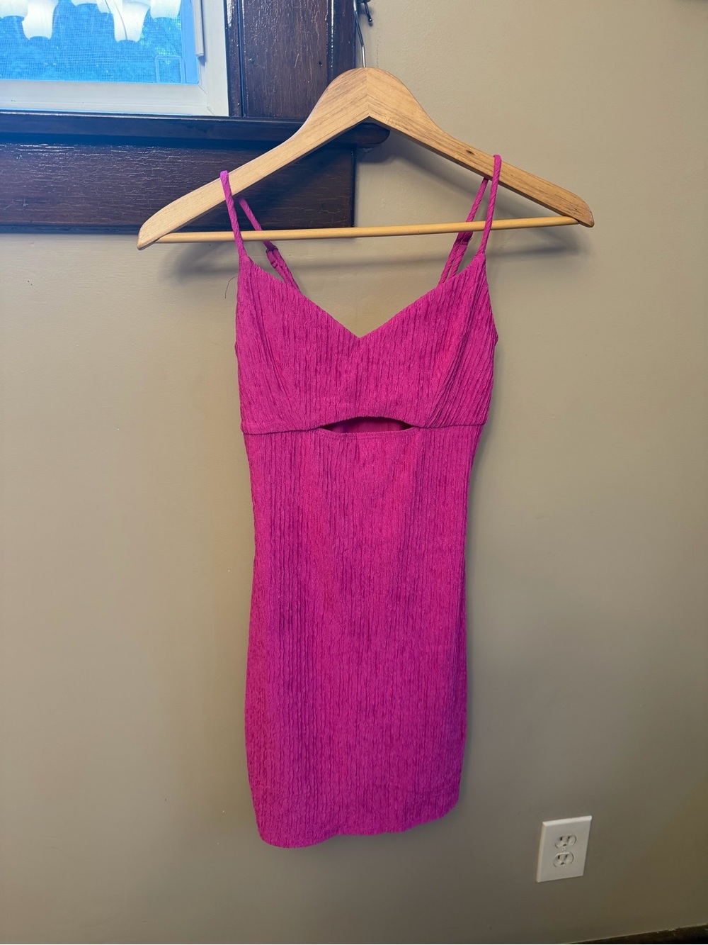 Rolla Coster Hot Pink Spaghetti Strap Mini Dress